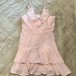 Japna size large pink floral ruffled romper/sundress